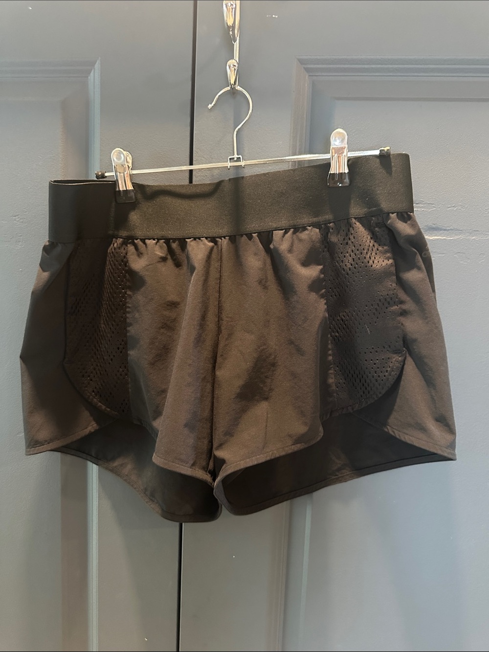 adidas Black Women's Athletic Running Shorts with Mesh Insets